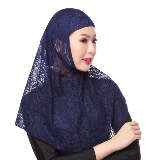 jersey flower scarf shawls 10 colors muslim hijab islamic women hijab muslim lace hollow out hijab plain scarves pure color blue