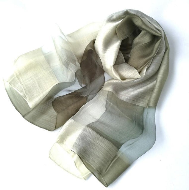 new design luxury brand women foulard gradient color dip dye silk purple solid scarf elegant shawl long wrap sunscreen 9
