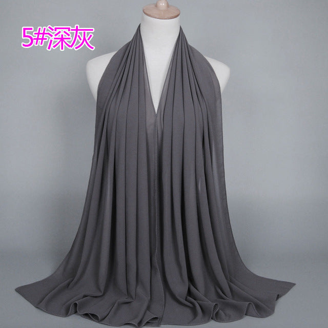 15 colors muslim hijab womens jersey hijab underscarf head islamic cover bonnet hat cap scarf 180cm length chiffon scarf 5