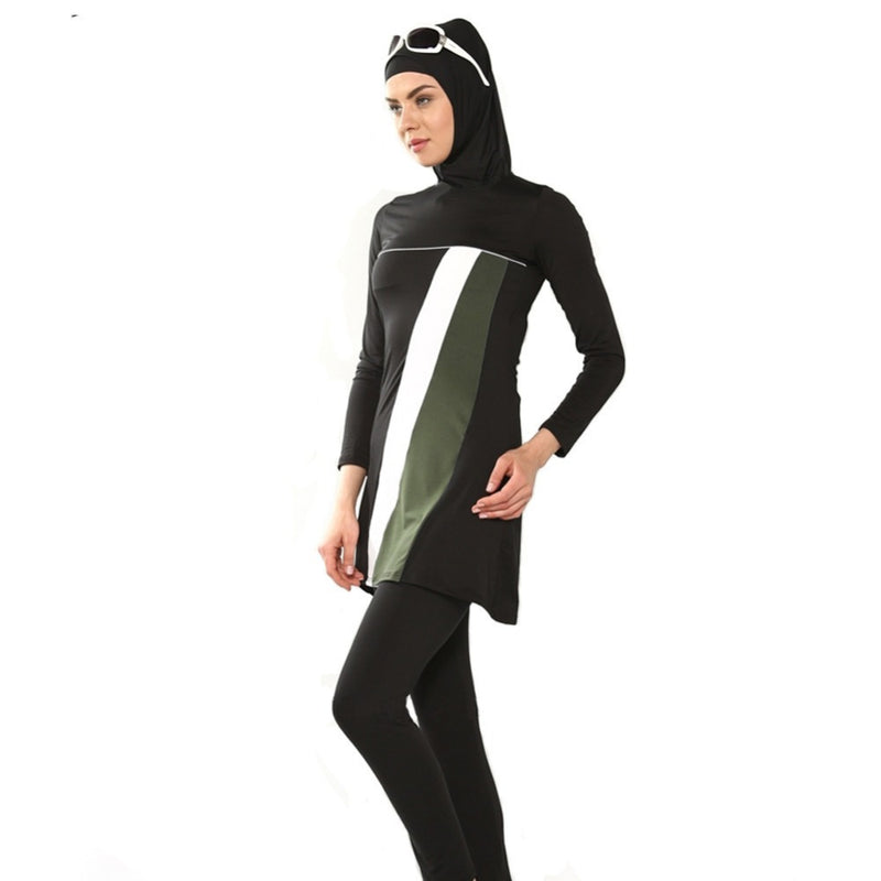new muslim swimwear modest full cover swimsuit plus size female bathing suit burkinis for muslim girls wire pad free s-4xl