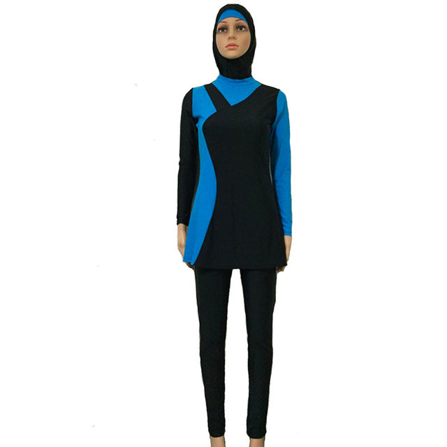plus size swimwear islamic swimwear muslim swimsuit modest islamic suit 4 pieces connected swimwear burkinis for women girls-4xl