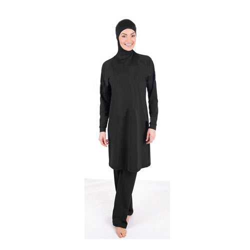 make difference brand solid black modest arab islamic swimwear women girls full covered 2 pieces hijab muslim swimsuit burkinis
