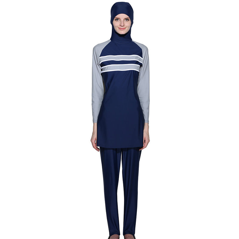plus size swimwear islamic swimwear muslim swimsuit modest islamic suit 2 pieces connected swimwear burkinis for women girl