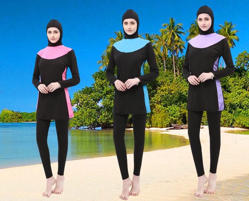 two-piece muslim women spa swimwear islamic swimsuit full face hijab swimming beachwear swimsuit sport clothing burkinis