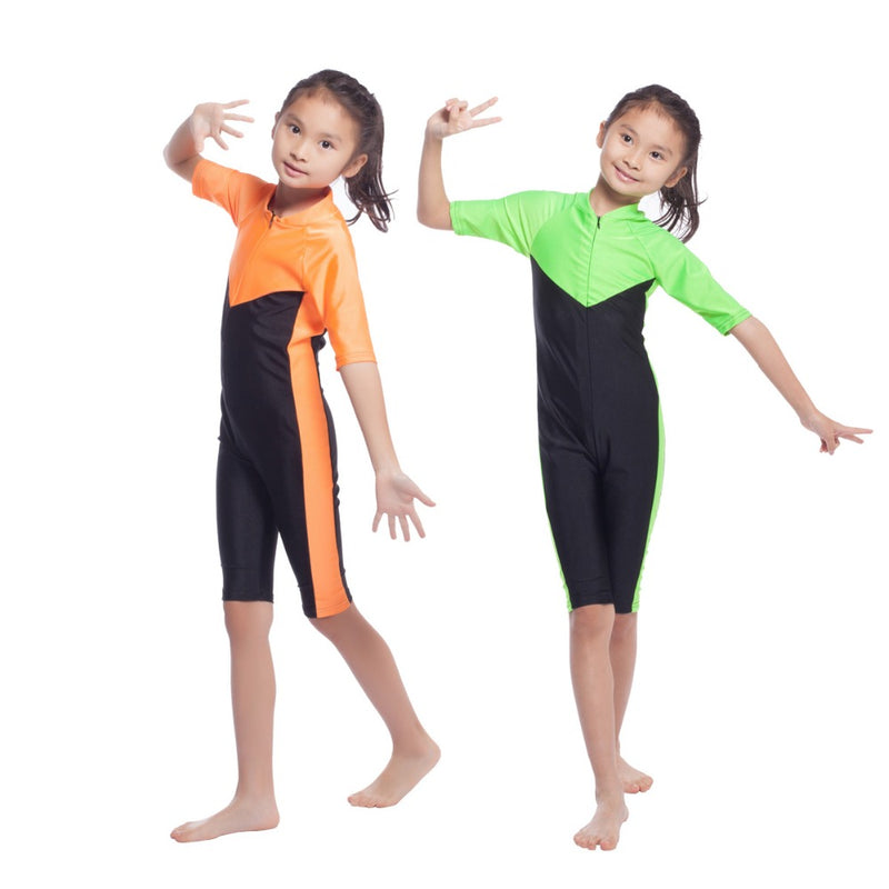 children's muslim swimsui one-piece kid's muslim swimwears bathing suit modest burkinis