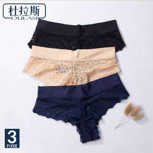 ultra soft women's sexy lace panties thongs g strings seamless underwear women panty briefs bikini cotton crotch dulasi 3pcs/lot