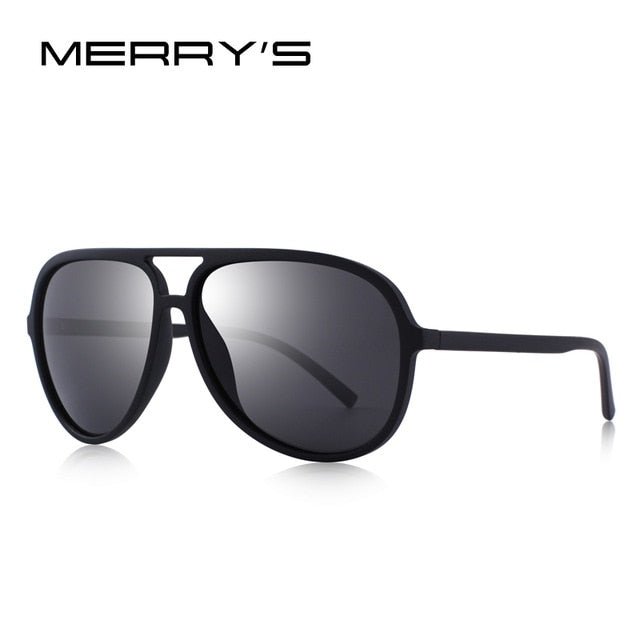 merry's design men classic pilot polarized sunglasses lighter frame 100% uv protection c01 matte black