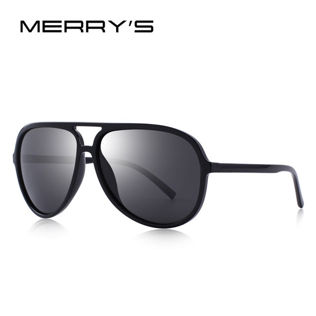merry's design men classic pilot polarized sunglasses lighter frame 100% uv protection c03 black