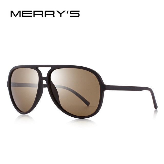 merry's design men classic pilot polarized sunglasses lighter frame 100% uv protection c04 brown