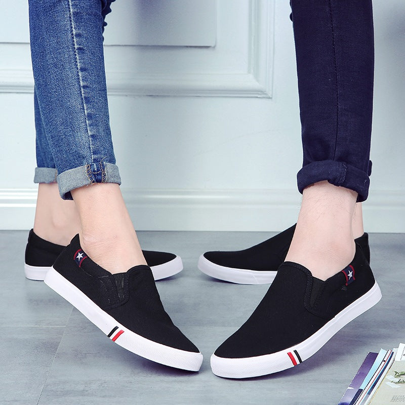 couple mens casual loafers shoes breathable light fabric fashion spring autumn solid black blue flat with cheap male shoes