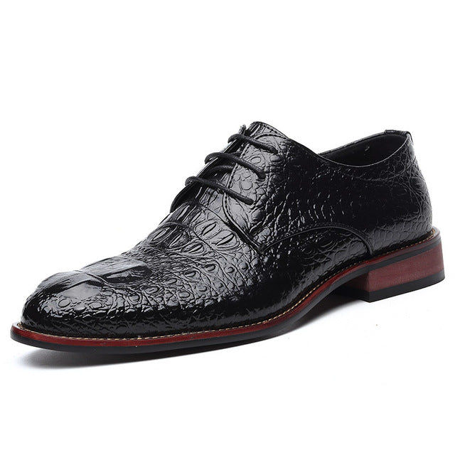 lzlv fashion new shoes men's dress shoes crocodile leather shoes