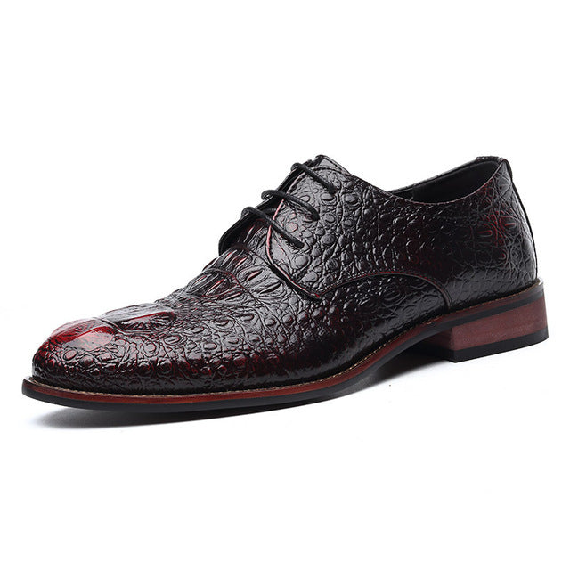 lzlv fashion new shoes men's dress shoes crocodile leather shoes
