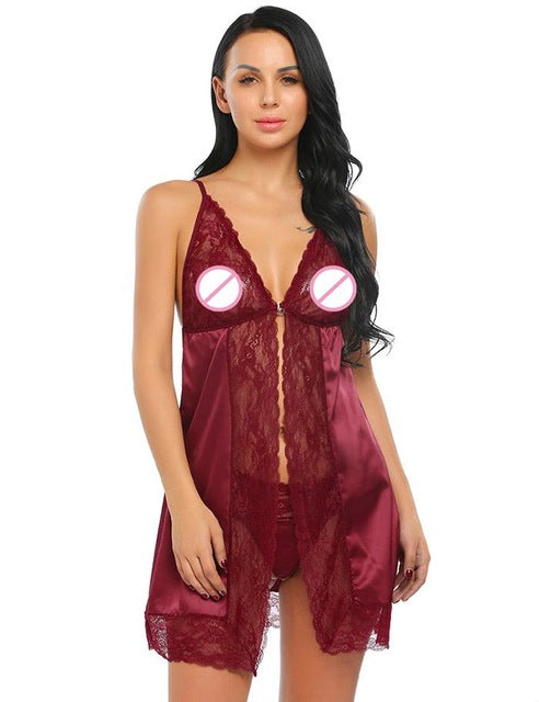 avidlove sexy lingerie erotic hot dress women sex babydoll front open placket sleepwear female transparent dress sex underwear