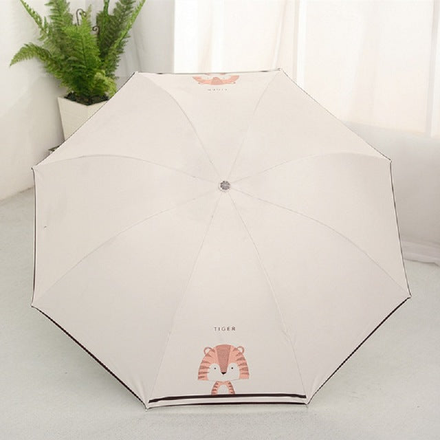 simanfei umbrellas 2018 new fashion pongee anti-uv deer and flower windproof ultralight sun rain umbrella children rain parasol 3