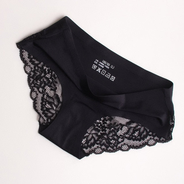 women's sexy lace panties seamless underwear briefs nylon silk for girls ladies bikini cotton crotch transparent lingerie dulasi