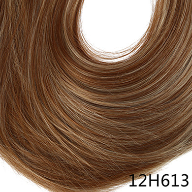 24" 60cm long straight 3/4 full head one piece clip in hair extensions for women high temperature synthetic hairpieces