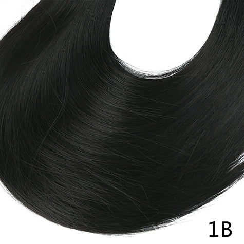 24" 60cm long straight 3/4 full head one piece clip in hair extensions for women high temperature synthetic hairpieces