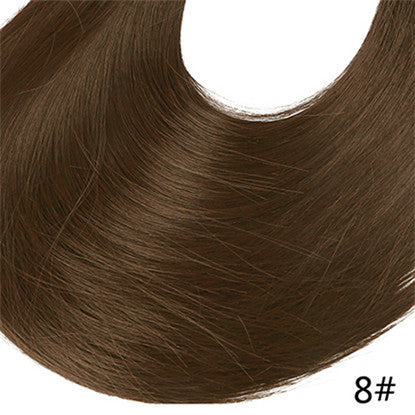 24" 60cm long straight 3/4 full head one piece clip in hair extensions for women high temperature synthetic hairpieces