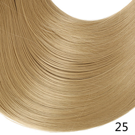 24" 60cm long straight 3/4 full head one piece clip in hair extensions for women high temperature synthetic hairpieces