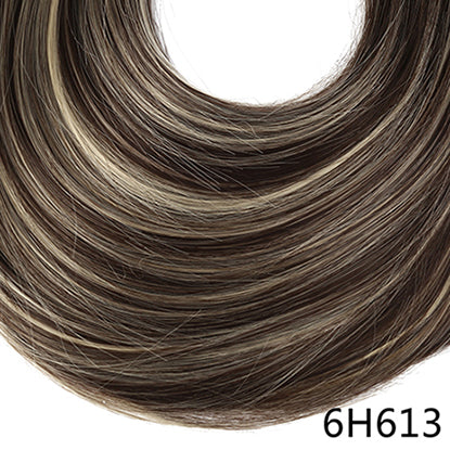 24" 60cm long straight 3/4 full head one piece clip in hair extensions for women high temperature synthetic hairpieces