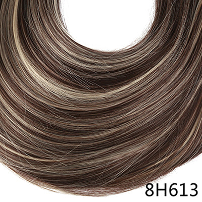 24" 60cm long straight 3/4 full head one piece clip in hair extensions for women high temperature synthetic hairpieces