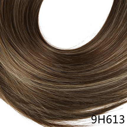 24" 60cm long straight 3/4 full head one piece clip in hair extensions for women high temperature synthetic hairpieces