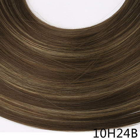 24" 60cm long straight 3/4 full head one piece clip in hair extensions for women high temperature synthetic hairpieces