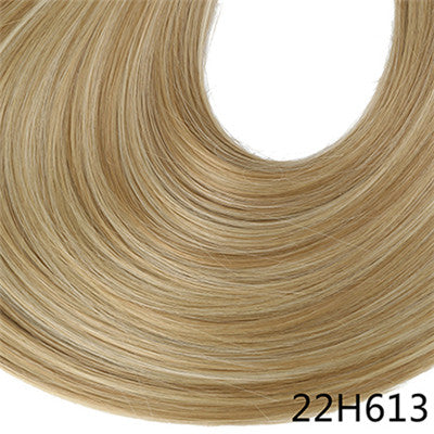 24" 60cm long straight 3/4 full head one piece clip in hair extensions for women high temperature synthetic hairpieces