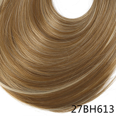 24" 60cm long straight 3/4 full head one piece clip in hair extensions for women high temperature synthetic hairpieces