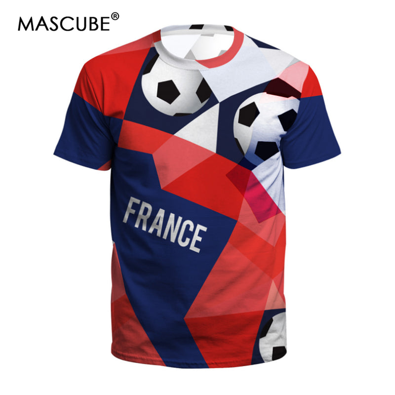 mascube mens football t shirts women tee tops shirts soccer cup france fans short-sleeved t-shirt