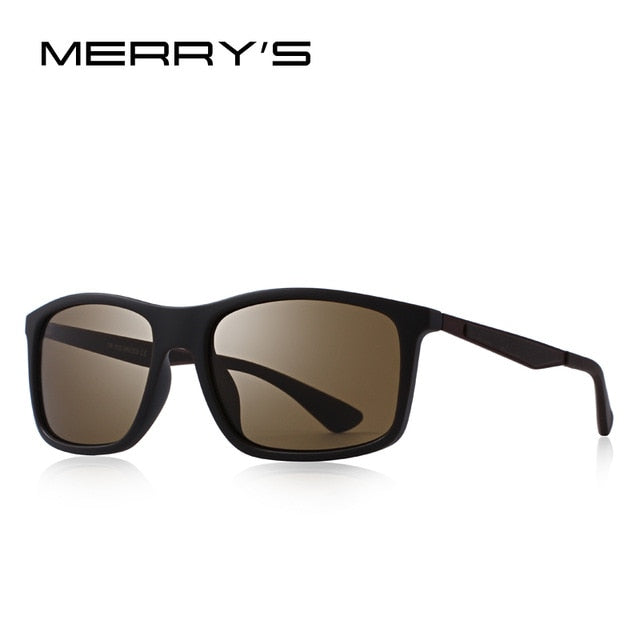 merry's design men classic polarized sunglasses tr90 legs outdoor sports ultra-light series 100% uv protection c05 brown