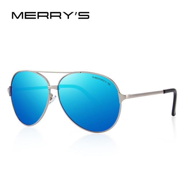 merry's design men/women classic aviation polarized driving sunglasses 100% uv protection c04 blue