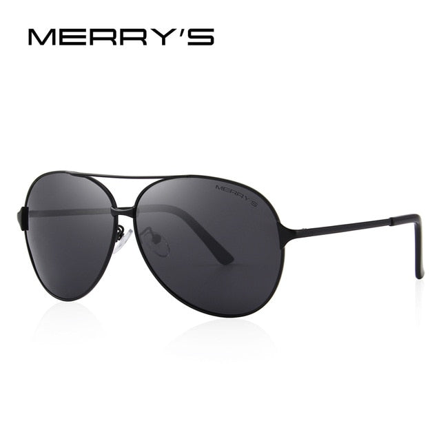 merry's design men/women classic aviation polarized driving sunglasses 100% uv protection c01 black