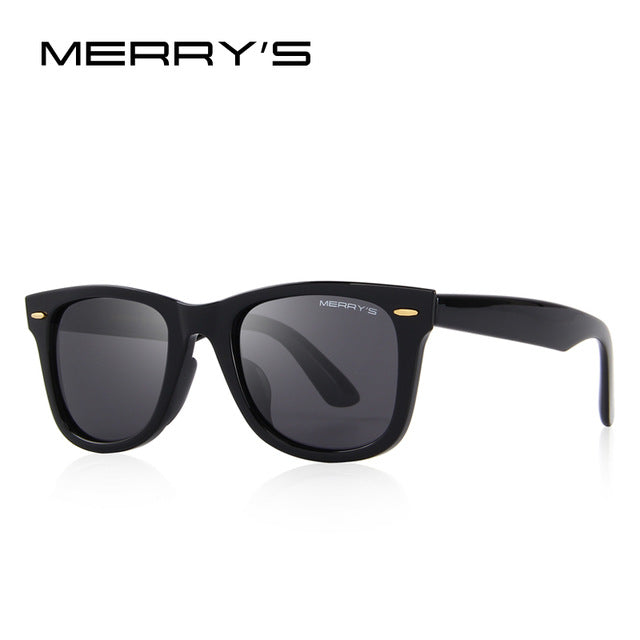 merry's design men/women classic retro rivet polarized sunglasses 100% uv protection c01 black