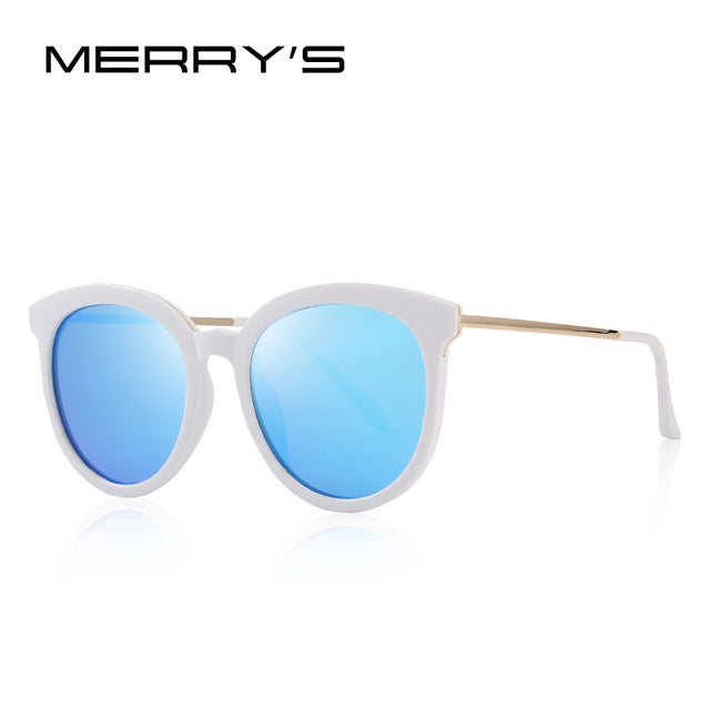 merry's women brand designer cat eye polarized sunglasses 100% uv protection c03 blue