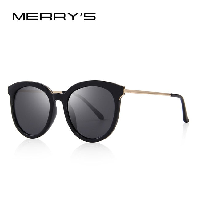 merry's women brand designer cat eye polarized sunglasses 100% uv protection c01 black
