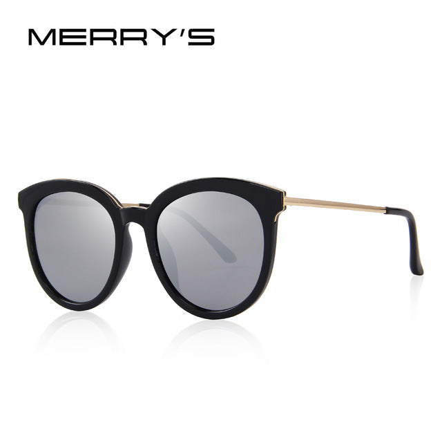 merry's women brand designer cat eye polarized sunglasses 100% uv protection c04 silver