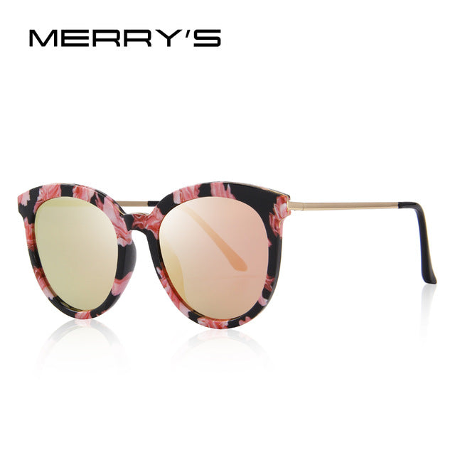 merry's women brand designer cat eye polarized sunglasses 100% uv protection c05 flower