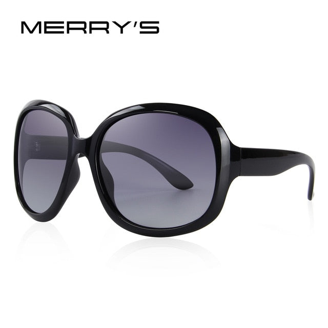 merry's design women retro polarized sunglasses lady driving sun glasses 100% uv protection c01 black
