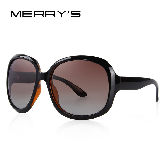 merry's design women retro polarized sunglasses lady driving sun glasses 100% uv protection c05 brown