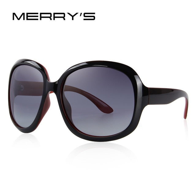 merry's design women retro polarized sunglasses lady driving sun glasses 100% uv protection c02 wine red