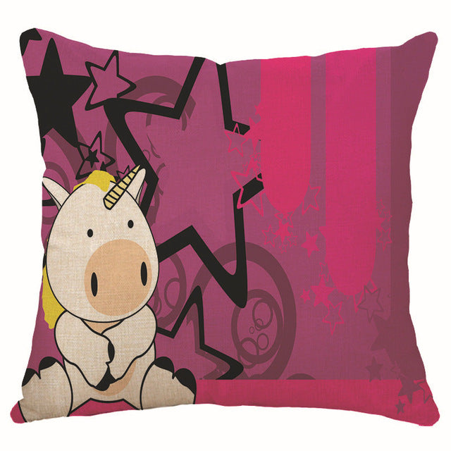 hot sell new throw unicorn cartoon decoration kid unicorn cushion cover 450mm*450mm / c1