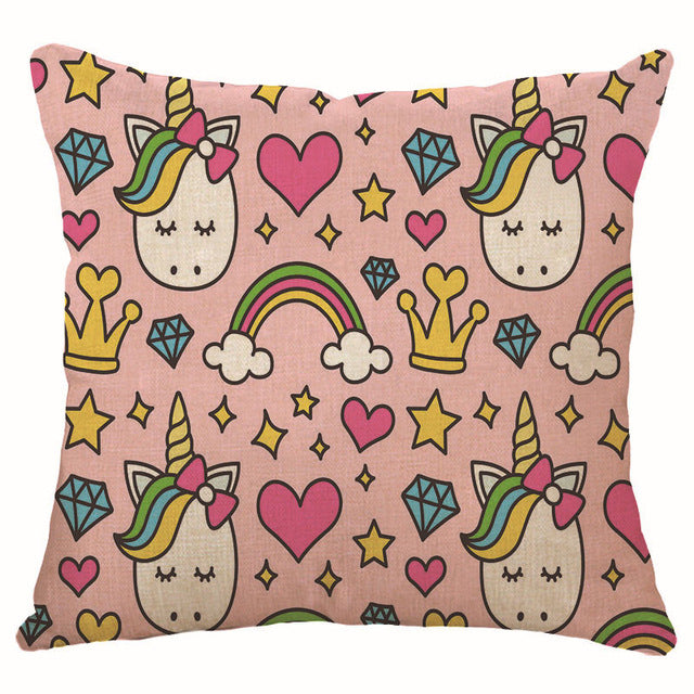 hot sell new throw unicorn cartoon decoration kid unicorn cushion cover 450mm*450mm / c2