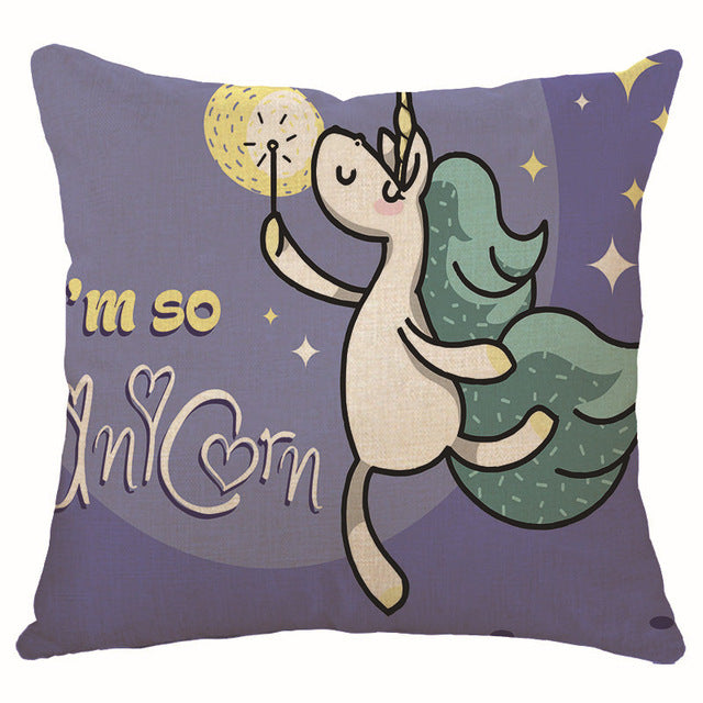 hot sell new throw unicorn cartoon decoration kid unicorn cushion cover 450mm*450mm / c8