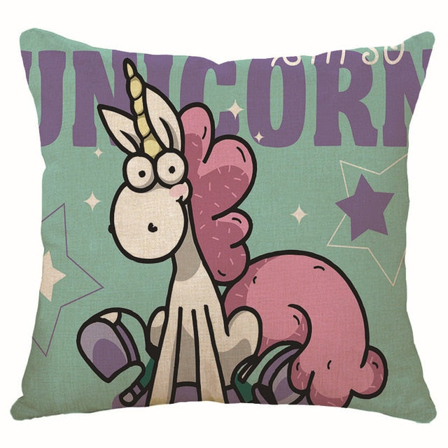 hot sell new throw unicorn cartoon decoration kid unicorn cushion cover 450mm*450mm / c9