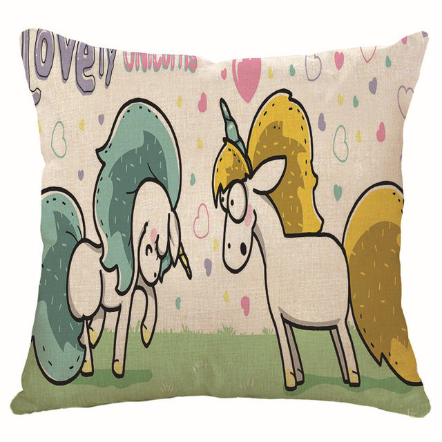 hot sell new throw unicorn cartoon decoration kid unicorn cushion cover 450mm*450mm / c10