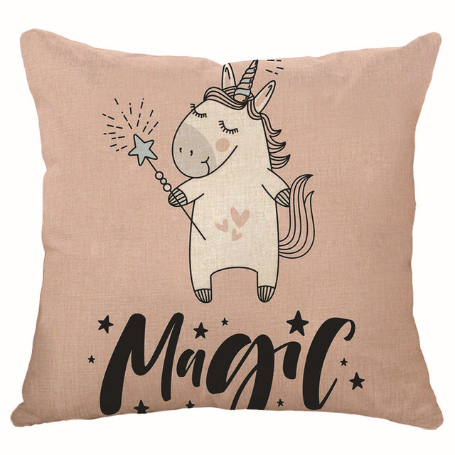 hot sell new throw unicorn cartoon decoration kid unicorn cushion cover 450mm*450mm / c13