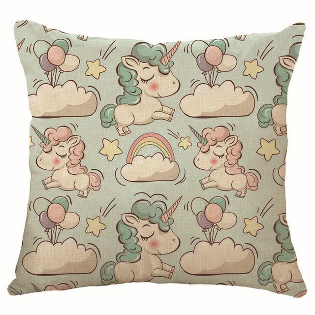 hot sell new throw unicorn cartoon decoration kid unicorn cushion cover 450mm*450mm / c14
