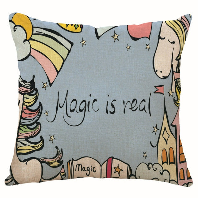 hot sell new throw unicorn cartoon decoration kid unicorn cushion cover 450mm*450mm / c15