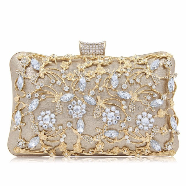 new box clutches women clutch purse top quality gold / mini(max length<20cm)